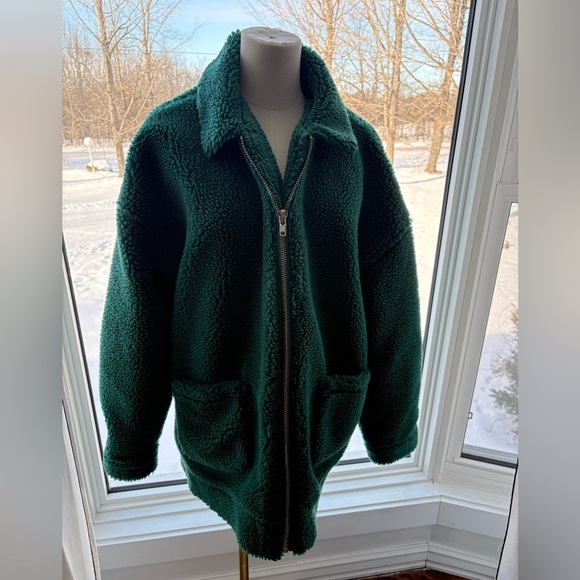 Missguided Forest Green Sherpa Jacket - Picture 1 of 5